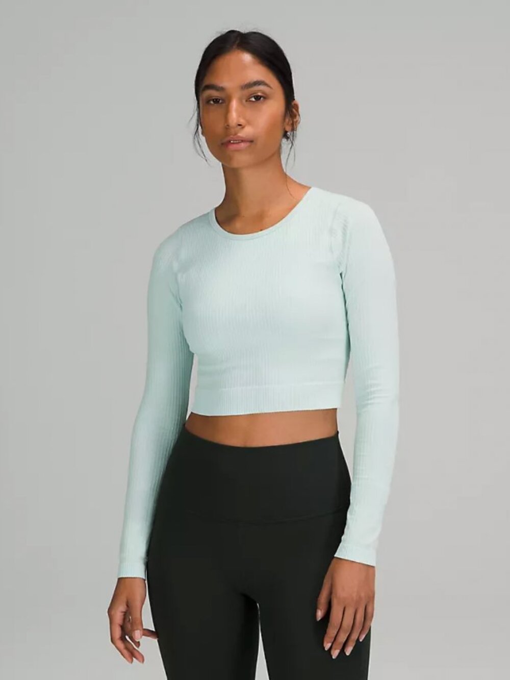 Lululemon Ebb to Street Long-Sleeve Shirt in Delicate Mint, Size 10